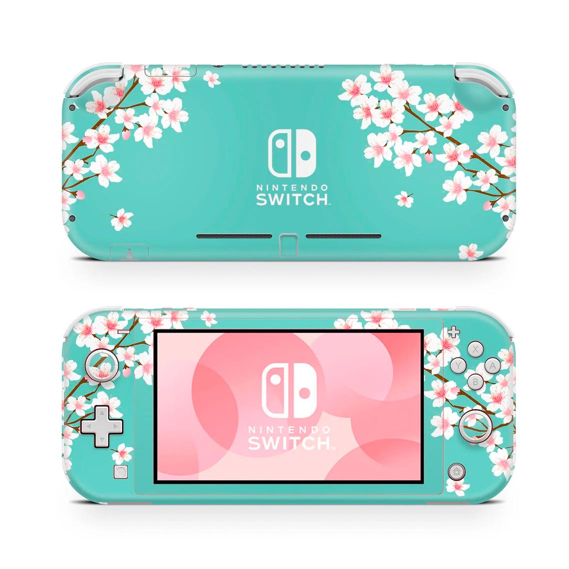 Skin decal dán Nintendo Switch Lite mẫu hoa anh đào (dễ dán, đã cắt sẵn)