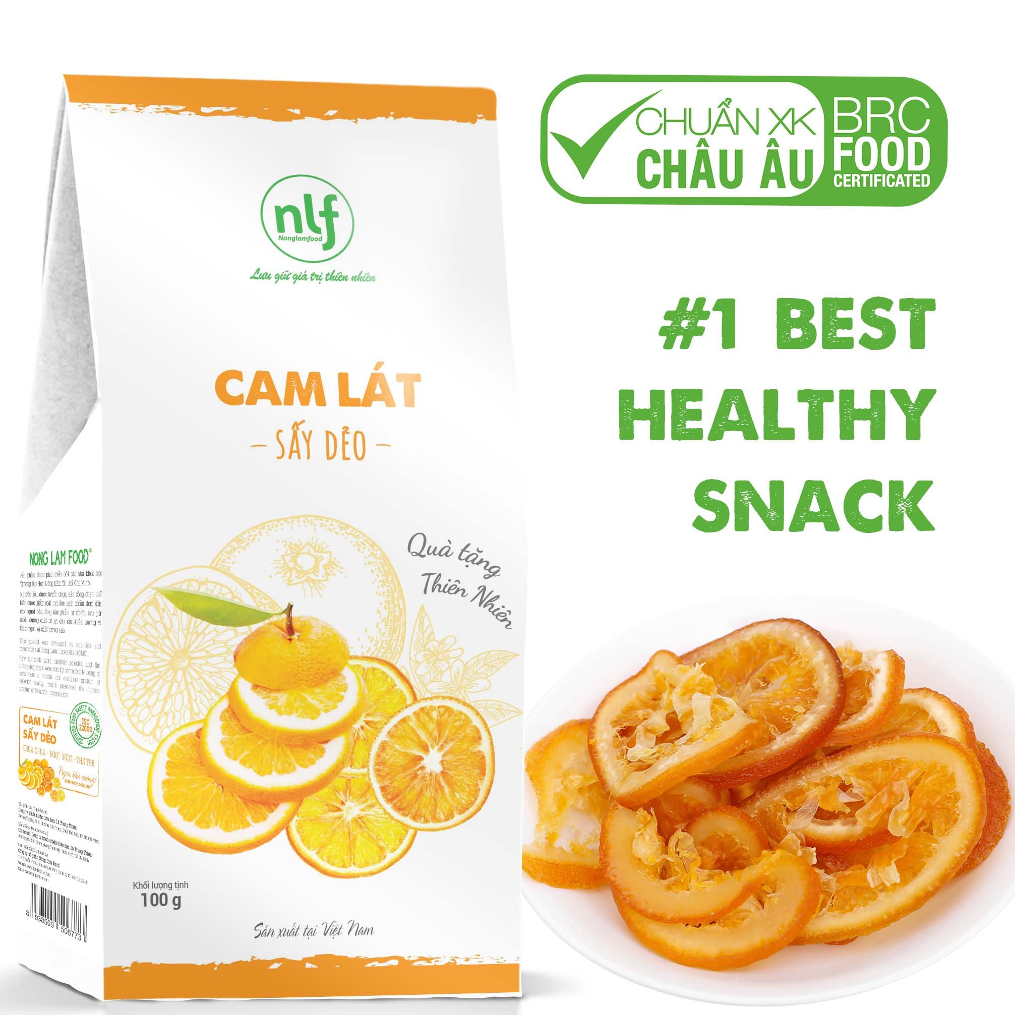 Cam Úc lát sấy dẻo Nonglamfood hộp 100g | Healthy Snack | Ăn vặt hỗ trợ giảm cân tăng đề kháng