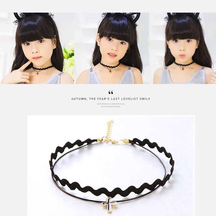 Vòng cổ choker cho bé gái nhiều hoa văn đáng yêu phối hạt phụ kiện làm điểm nhấn cá tính BBShine – J055