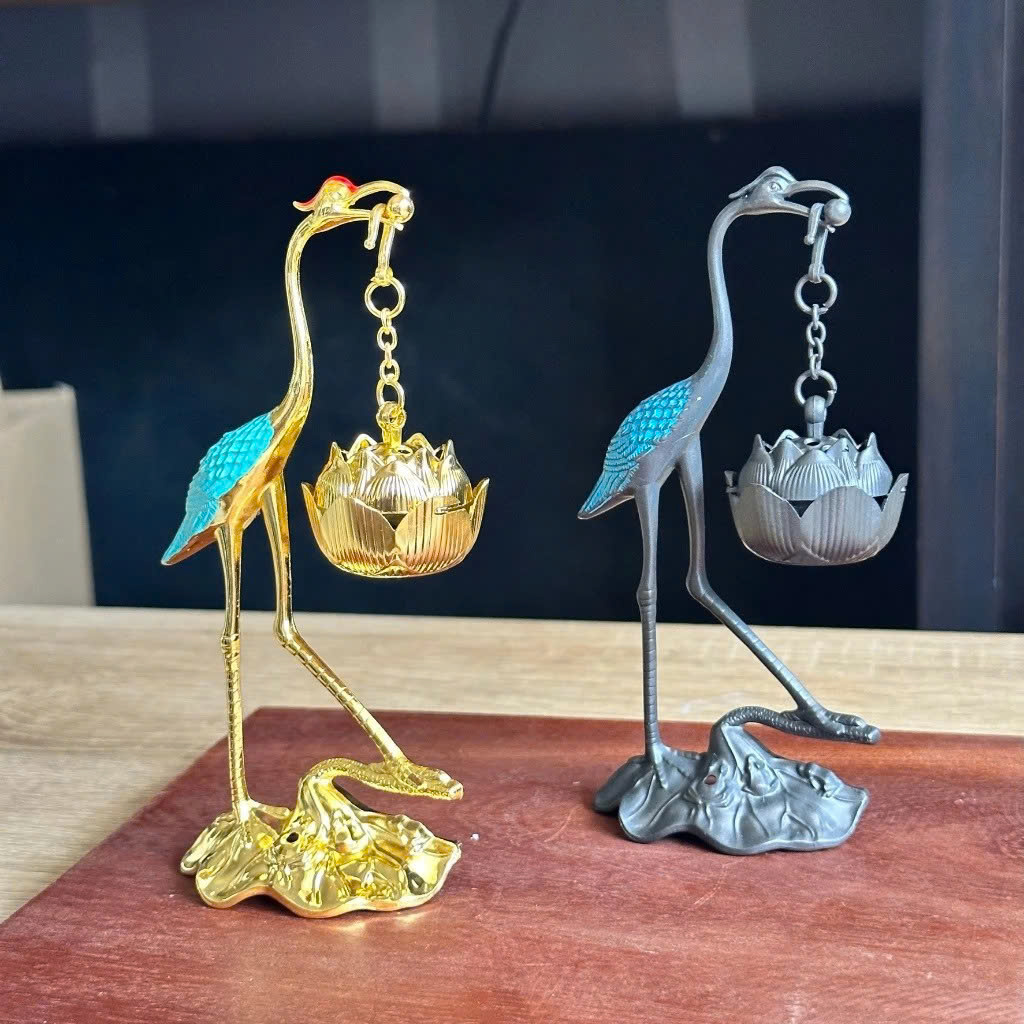 Lư Hạc Đốt Trầm Lư Treo Xông Trầm Độc Đáo