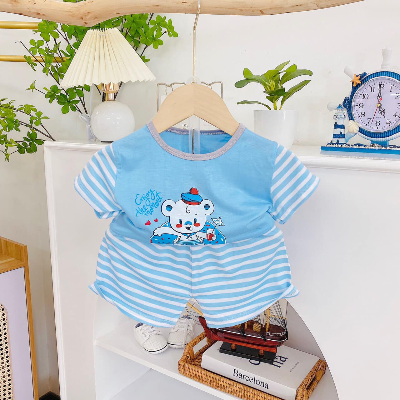 Set bộ Cộc tay thun lạnh mẫu mới chất đẹp cho bé