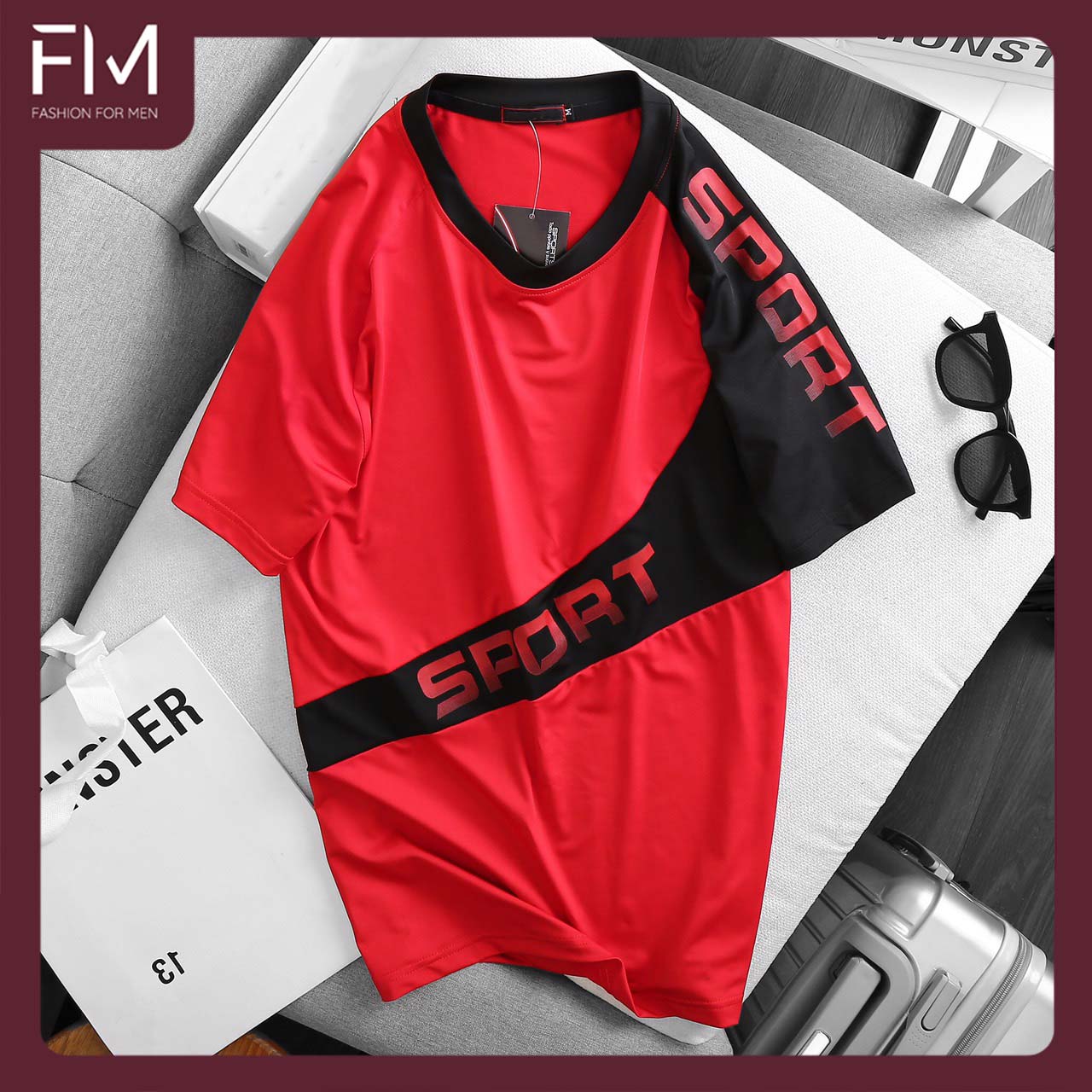 Áo thun nam cổ tròn tay ngắn, chất thun lạnh mềm mại, co giãn thoải mái – FORMEN SHOP – FMPS139