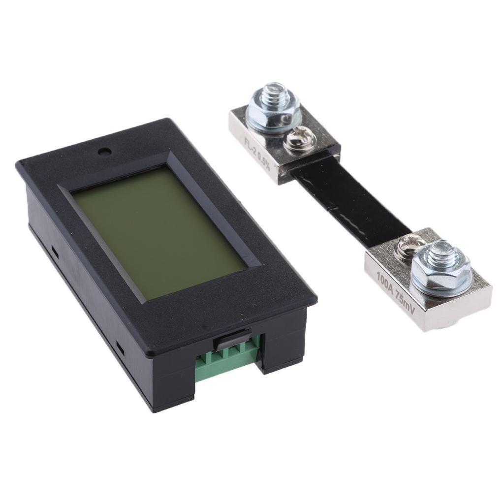 100A DC LCD Digital KWH Power Meter Monitor Voltage Ammeter + 100A Shunt
