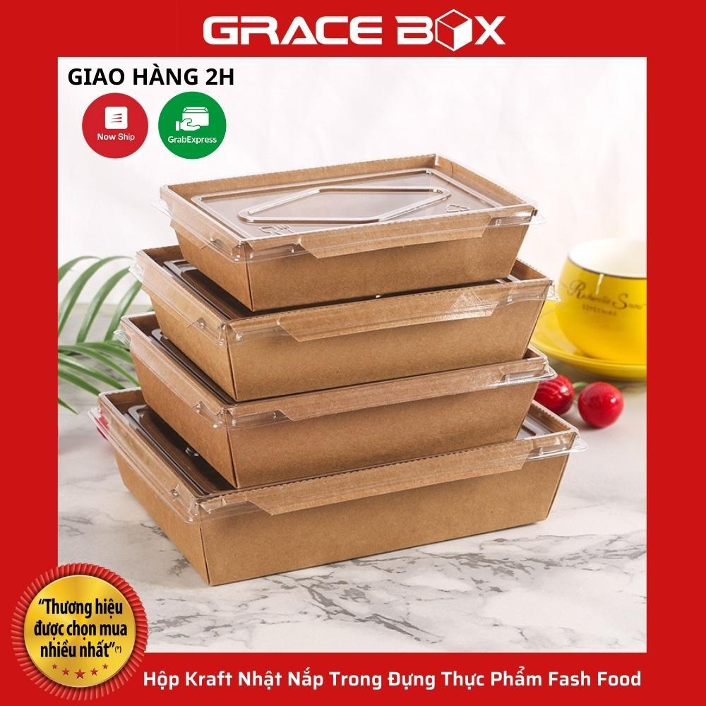 Lốc 10 Hộp Kraft Nhật Nắp Trong Đựng Thực Phẩm Fash Food