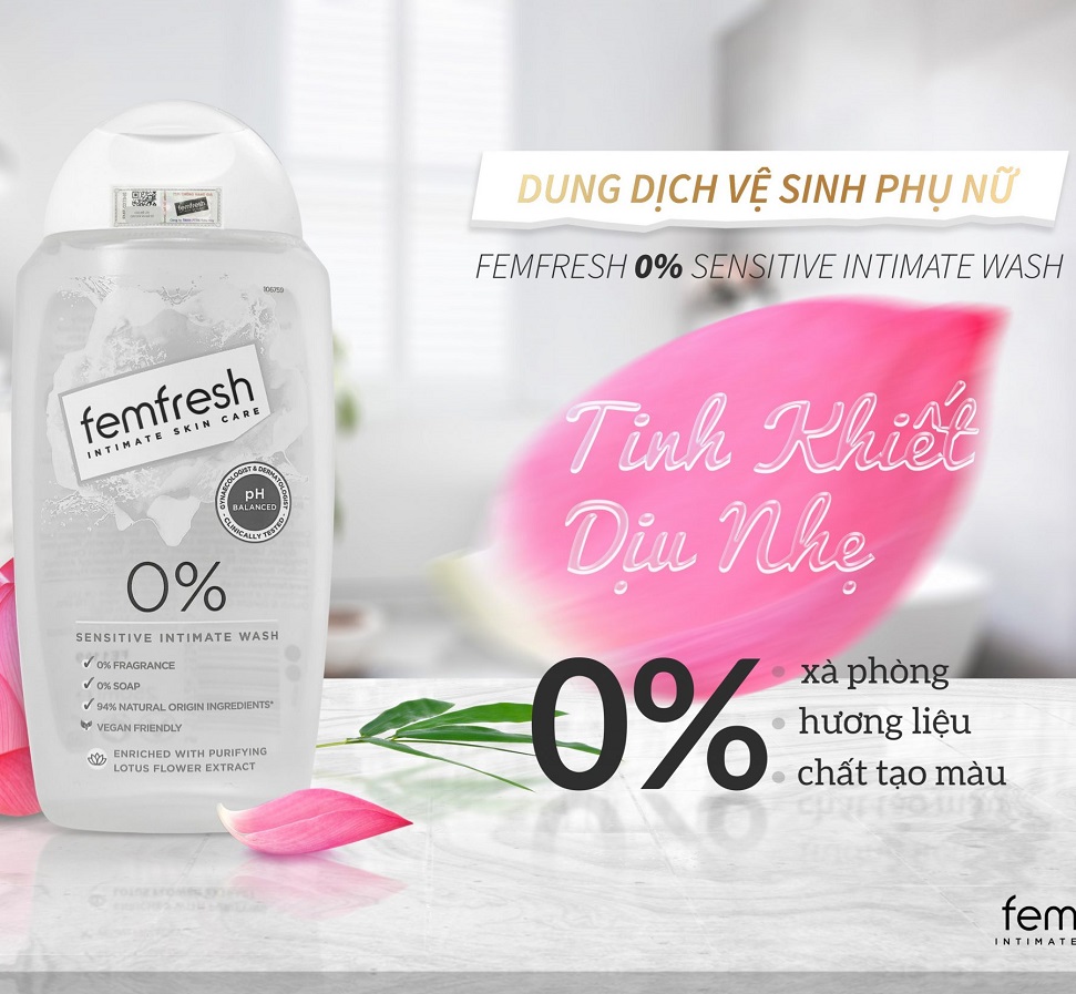 Dung Dịch Vệ Sinh Cho Da Nhạy Cảm Femfresh 0% Sensitive Intimate Wash 250ml Jess Shop Cosmetic