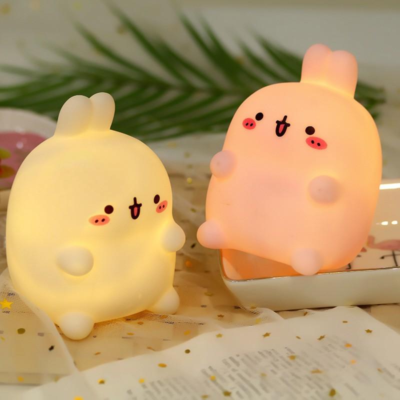 Đèn Ngủ Decor Phòng Dễ Thương Trang Trí Phòng Ngủ Phòng Khách Pin Hình Thỏ Cute 11x8x9 cm