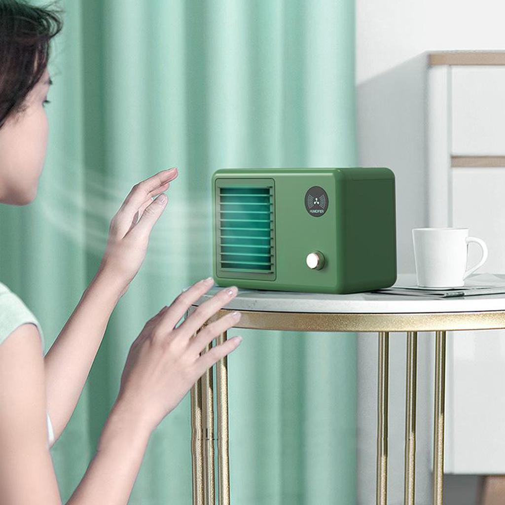 Personal Air Cooler, 3-in-1 Silent Retro Portable Mini Air Conditioner, 400ml Evaporative Air Cooler Humidifier Purifier with 7 Colors LED