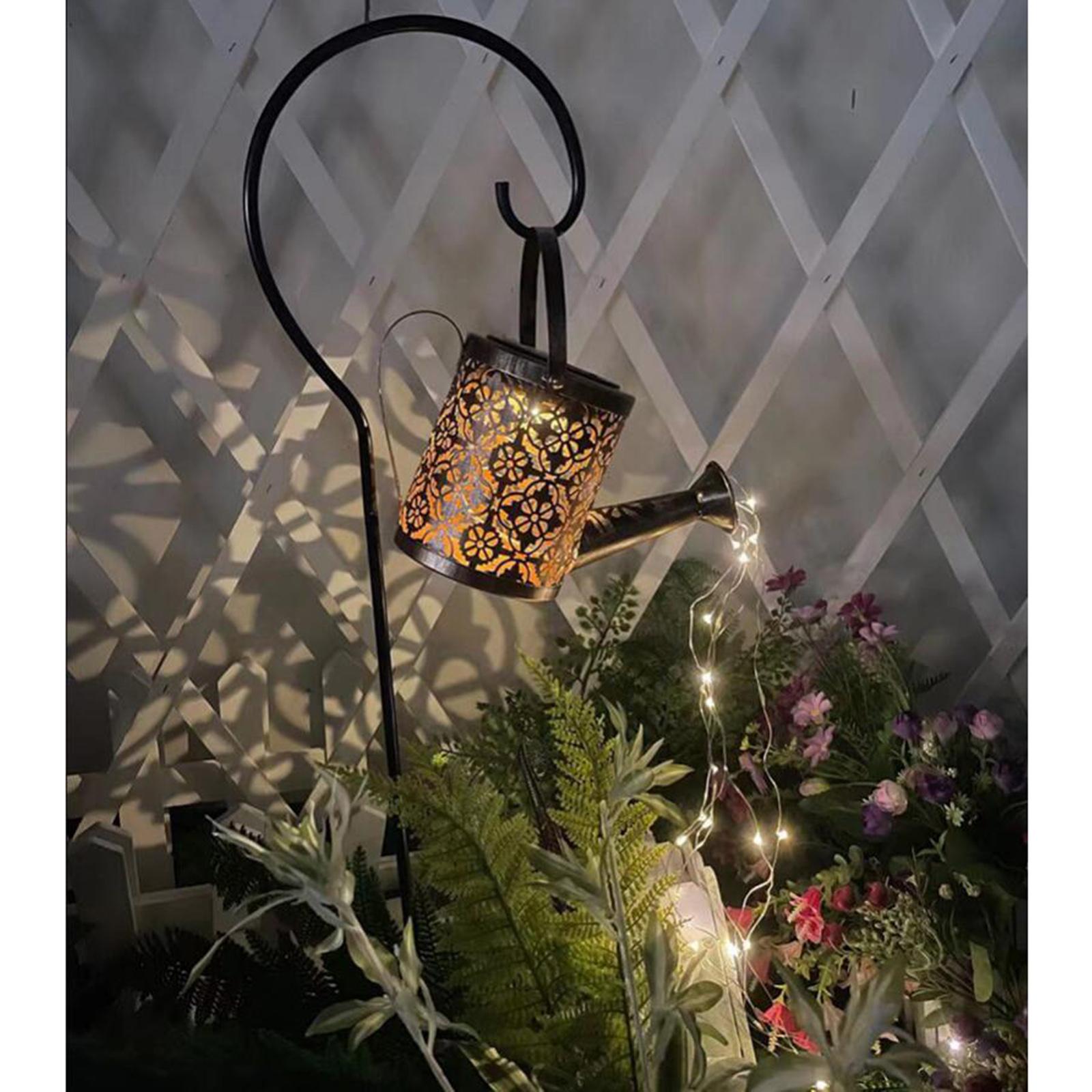 LED Watering Can Stake Solar Garden Light Outdoor Path Lighting Christmas