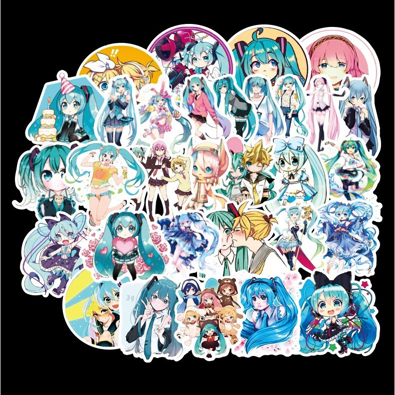 Sticker 50 miếng hình dán Hatsune miku