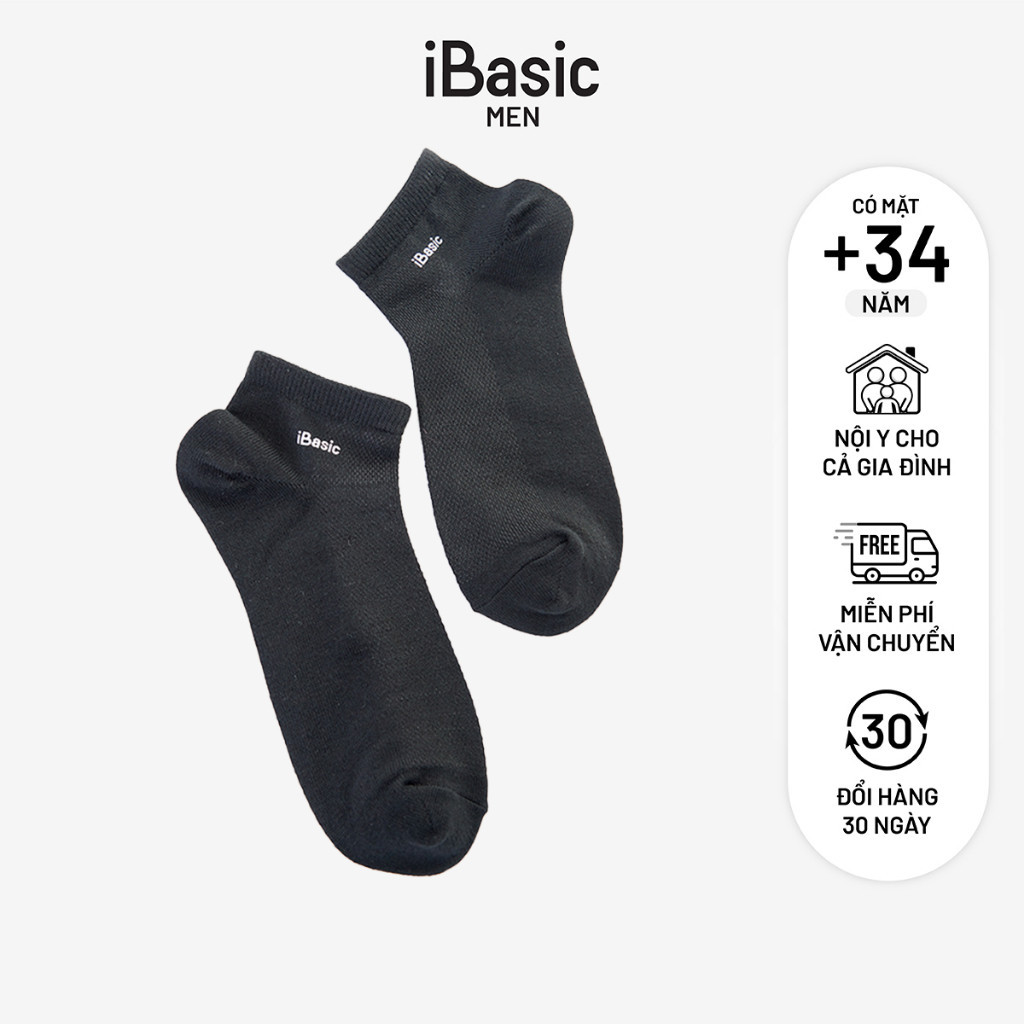 Vớ nam cổ ngắn logo iBasic SOM001