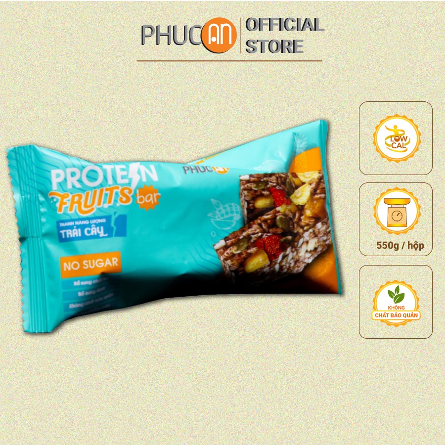 Thanh năng lượng Protein bar Trái Cây Phúc An - đầy đủ chất dinh dưỡng cho buổi sáng-  Thanh lẻ