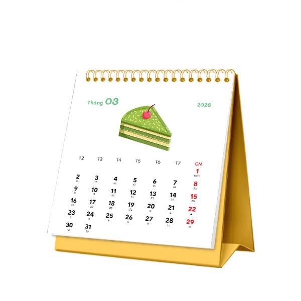 Lịch Bàn Mini - Cake Matcha