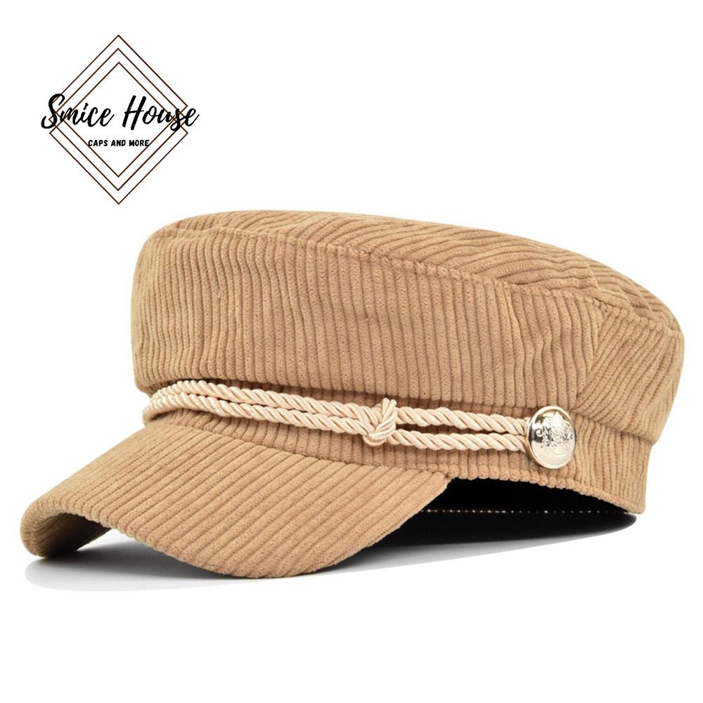 Nón newsboy vải nhung hải quân cao cấp mũ nồi beret cá tính