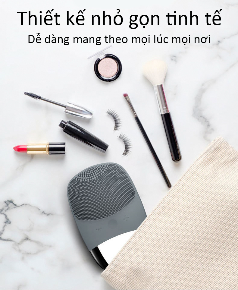 Máy rửa mặt sóng âm cầm tay 3 trong 1 BOORUI 03 : Rung 5 cấp độ hỗ trợ massage, đẩy tinh chất, làm sạch sâu và trẻ hóa làn da - Chất liệu silicone an toàn, kháng nước IPX7