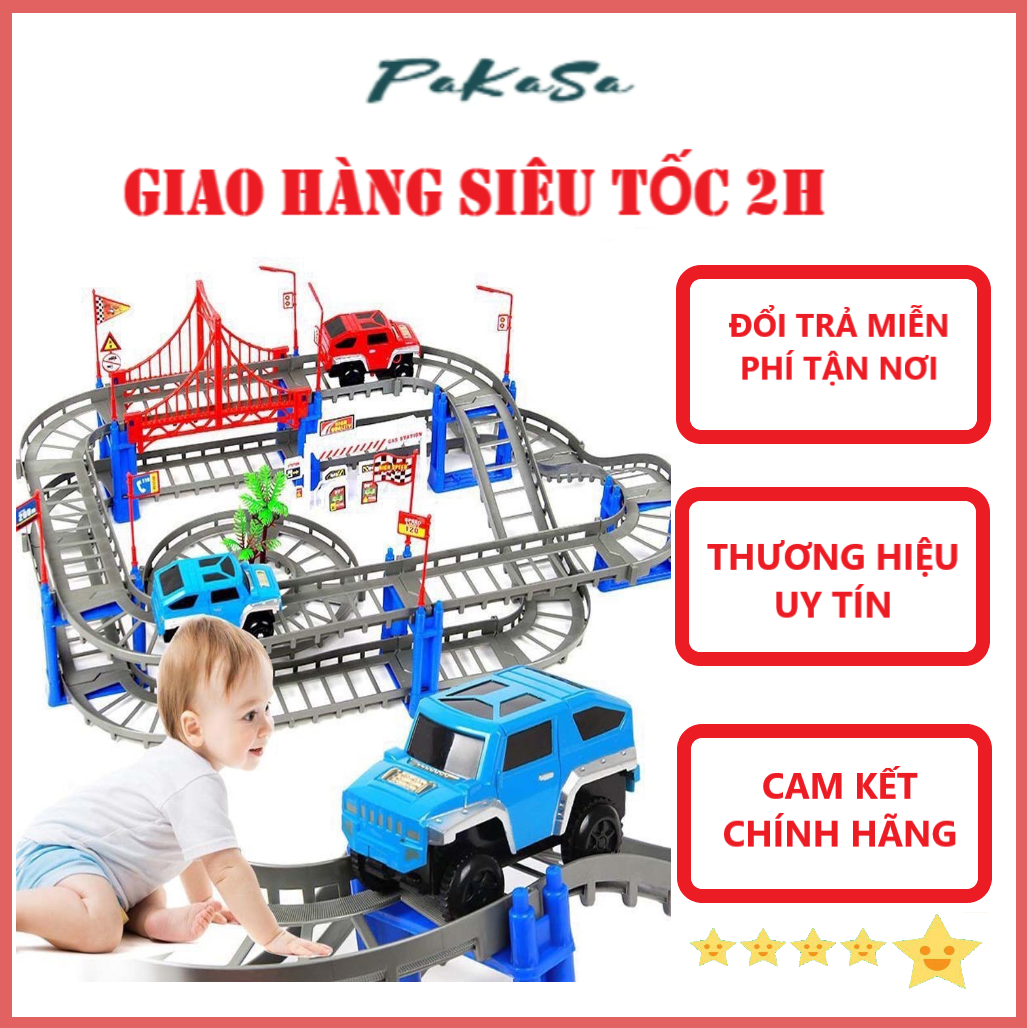 Bộ Lắp Ráp Mô Hình Đường Ray Xe Ô Tô Rèn Luyện Tư Duy Cho Bé - Hàng Chính Hãng