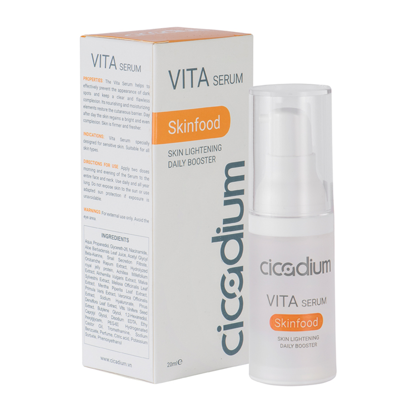 Serum dưỡng trắng và trẻ hoá da Cicadium Vita serum 20ml