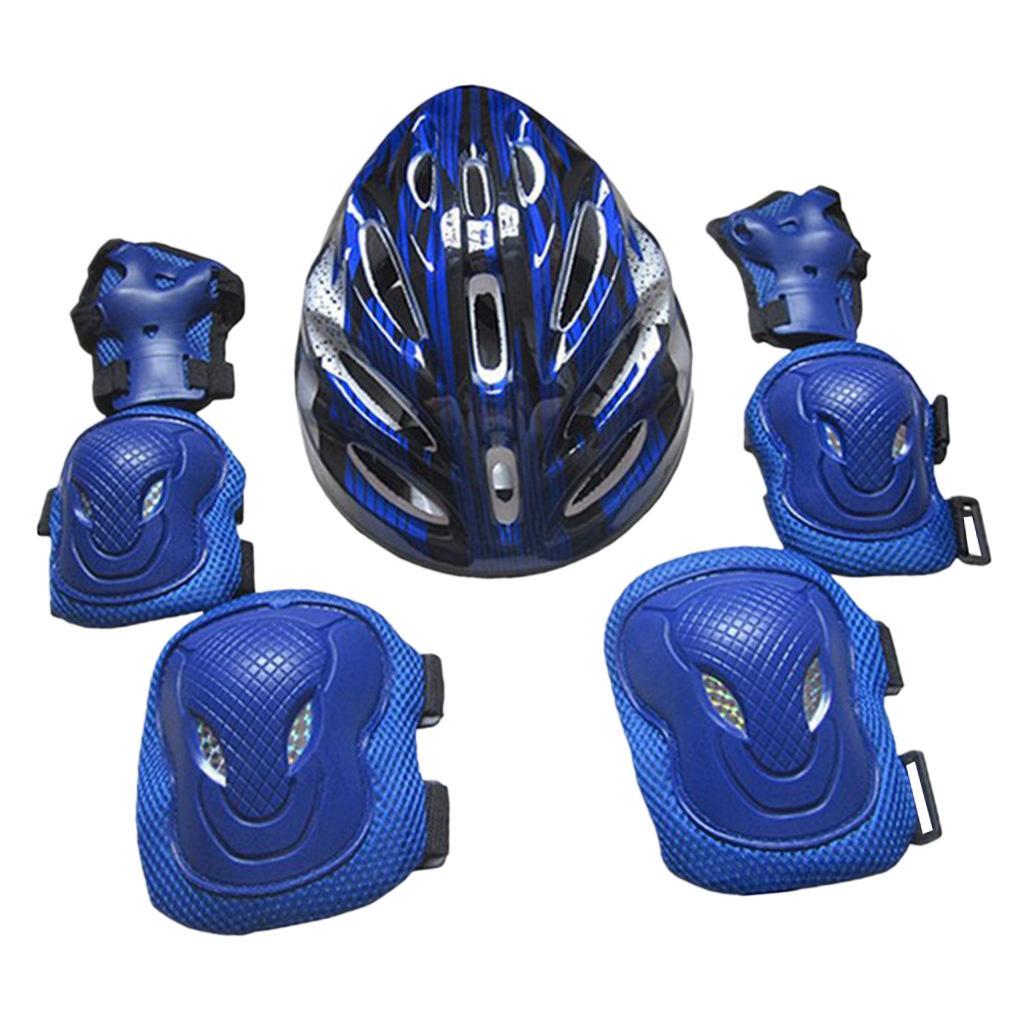 2 Set Outdoor Sports Protective Gear Set, Helmet and Pads of Wrist, Elbow, Knee for Multi-Sport. 7pcs/set for Kids Youth Adults