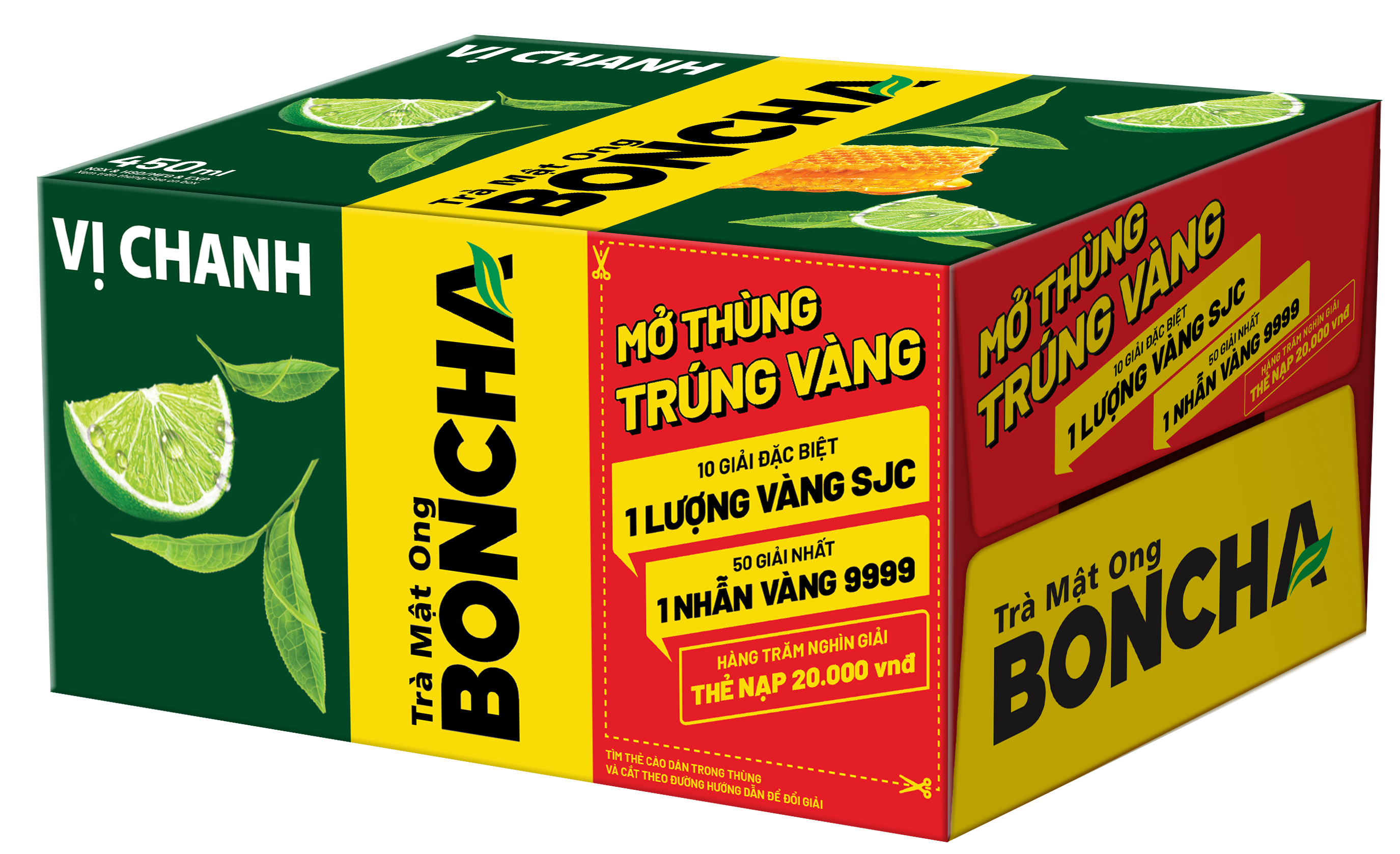 Thùng 24 Chai Trà Mật Ong vị Chanh BONCHA 450ml