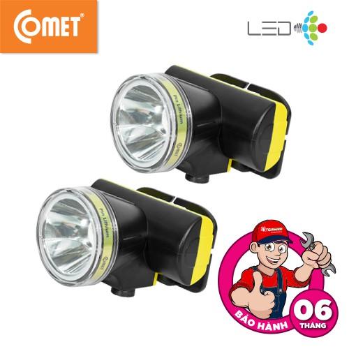 Đèn Pin Sạc Led Đội Đầu Comet CRT1613 2W siêu sáng, ánh sáng TRẮNG - Hàng chính hãng