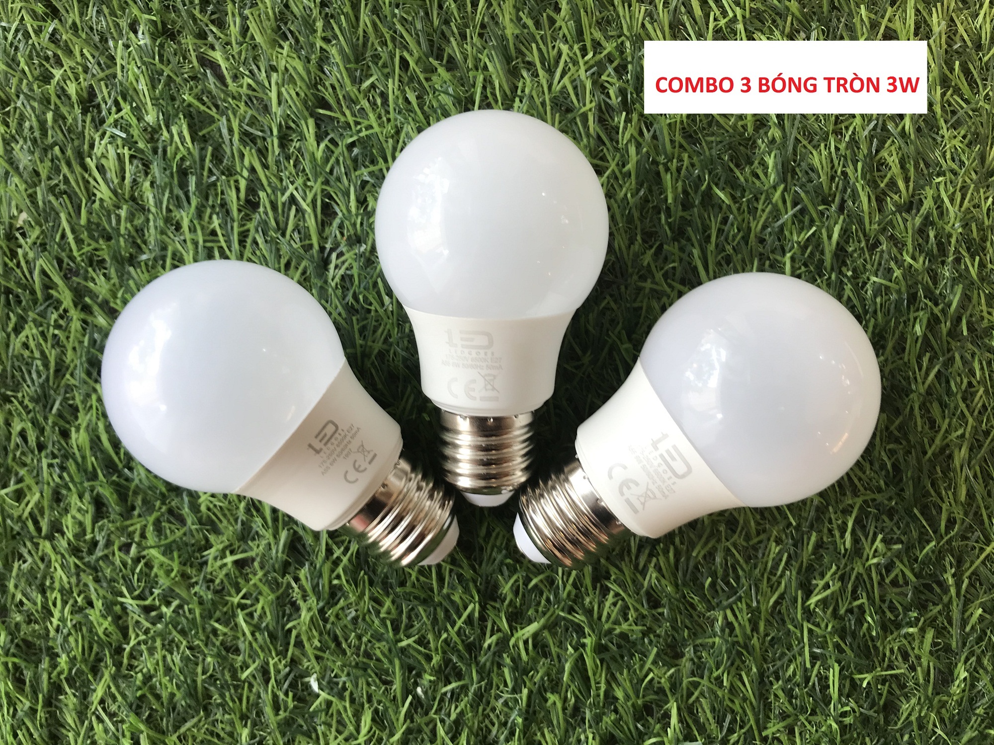 COMBO 3 Bóng đèn LED bulb tròn LEDGOES 3W