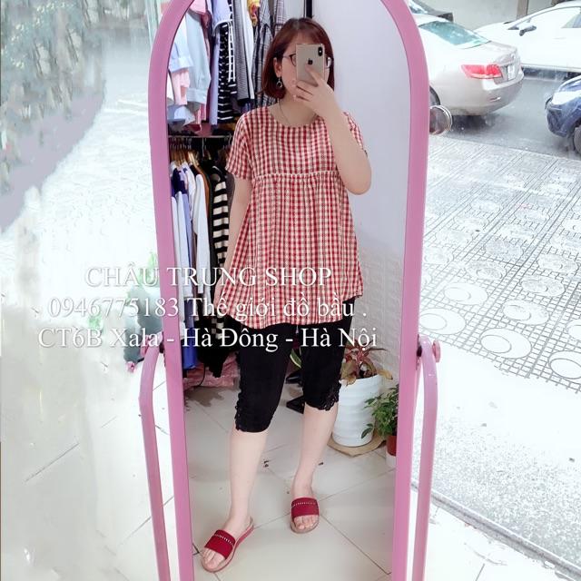 Sơ mi kẻ cổ tròn