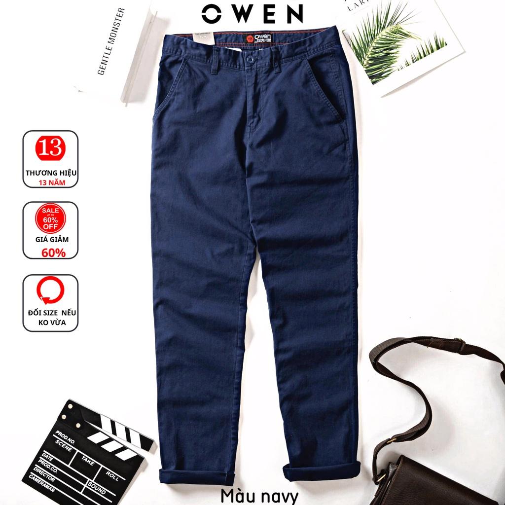 Quần kaki nam Owen chuẩn hãng 7 màu ống đứng chất vải cotton cao cấp co giãn trẻ trung, dáng đứng năng động lịch lãm