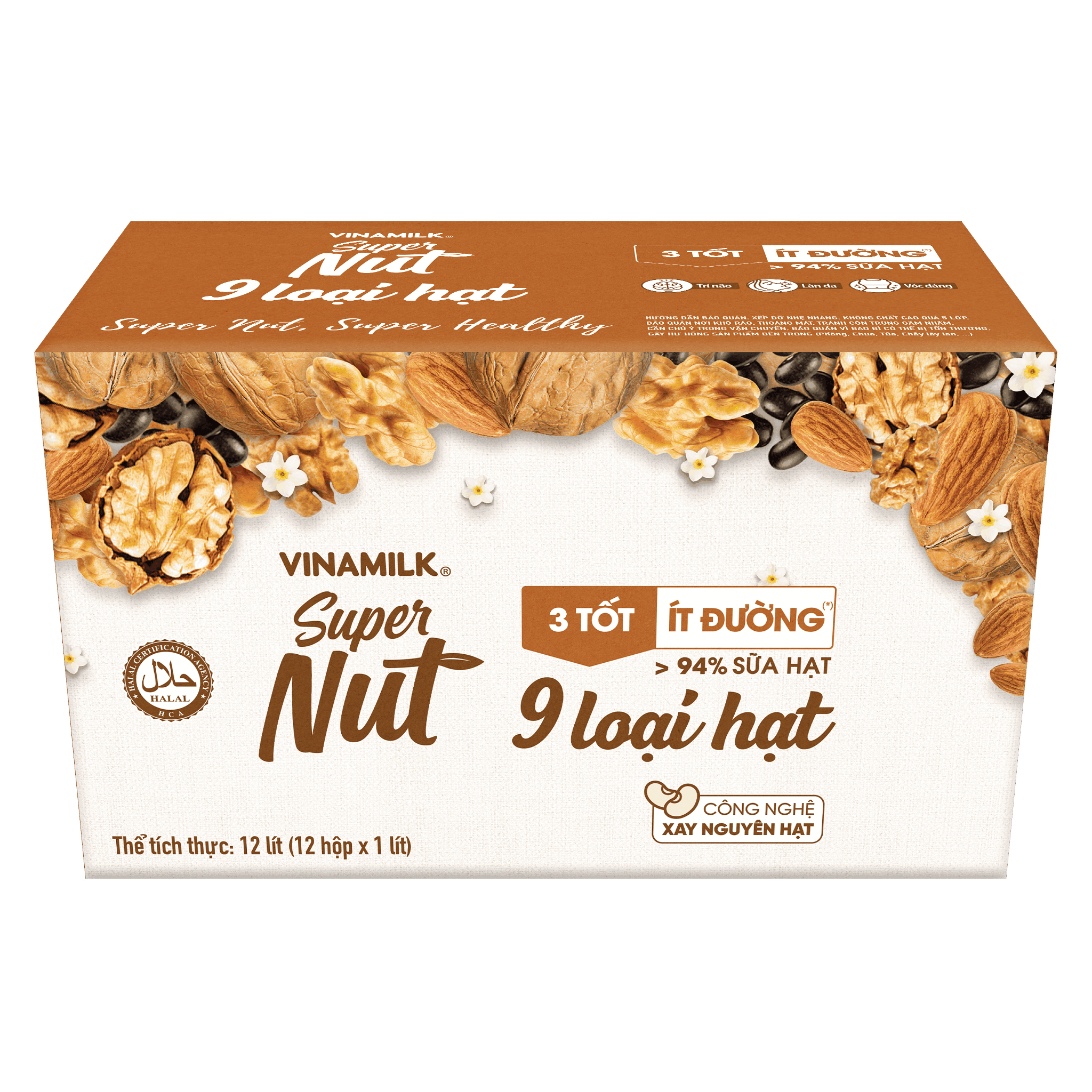 SỮA SUPER NUT 9 LOẠI HẠT VINAMILK 3 TỐT ÍT ĐƯỜNG HỘP 1 LÍT,>94% SỮA HẠT