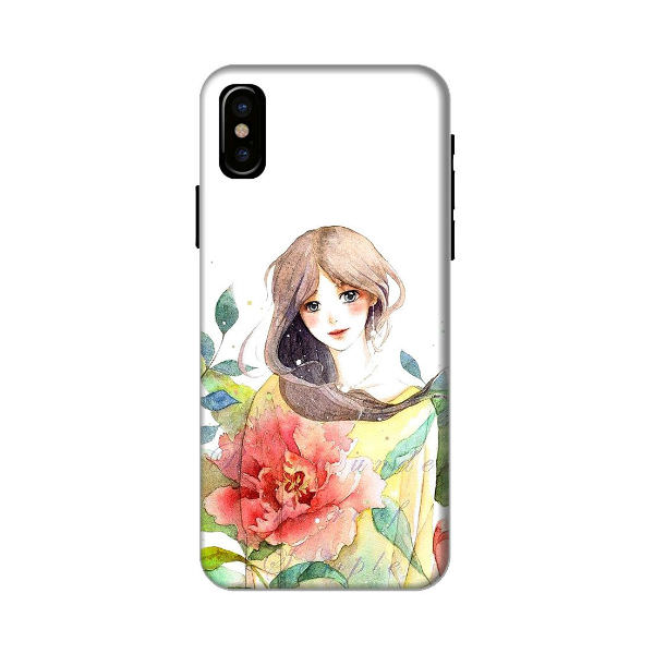 Ốp Lưng Dành Cho Điện Thoại iPhone X - Cô Gái Hoa Hồng