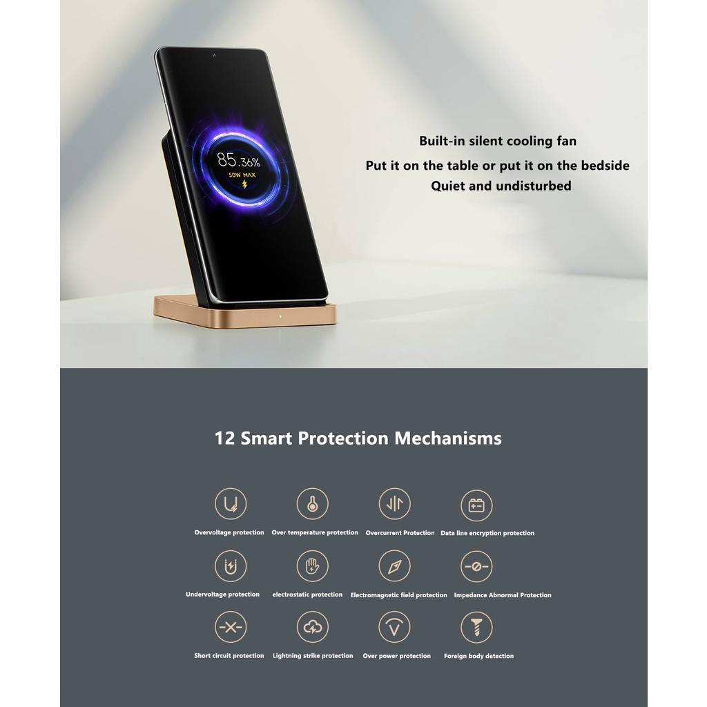 Đế Sạc Nhanh Không Dây Xiaomi 50W Cho Xiaomi Mi 11 12 Pro 42 Phút 100%