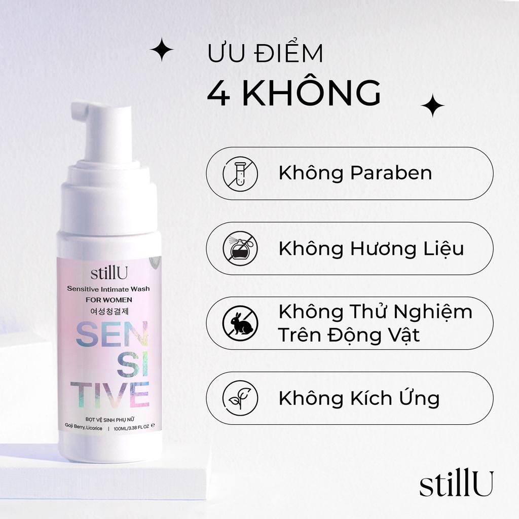 Dung dịch vệ sinh phụ nữ tạo bọt stillU Sensitive không mùi cho da nhạy cảm 100ml