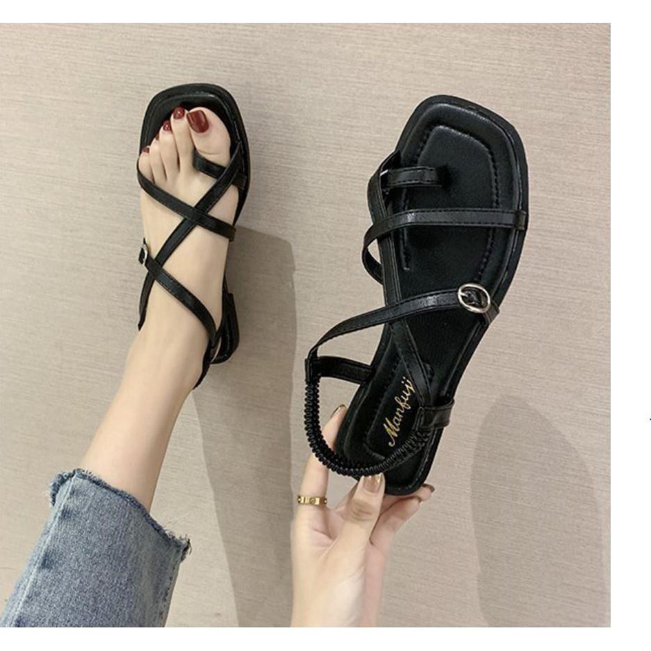 Giày Sandal nữ xỏ ngón, sandal bệt, dép nữ quai mảnh da mềm ôm chân cho nữ - S48