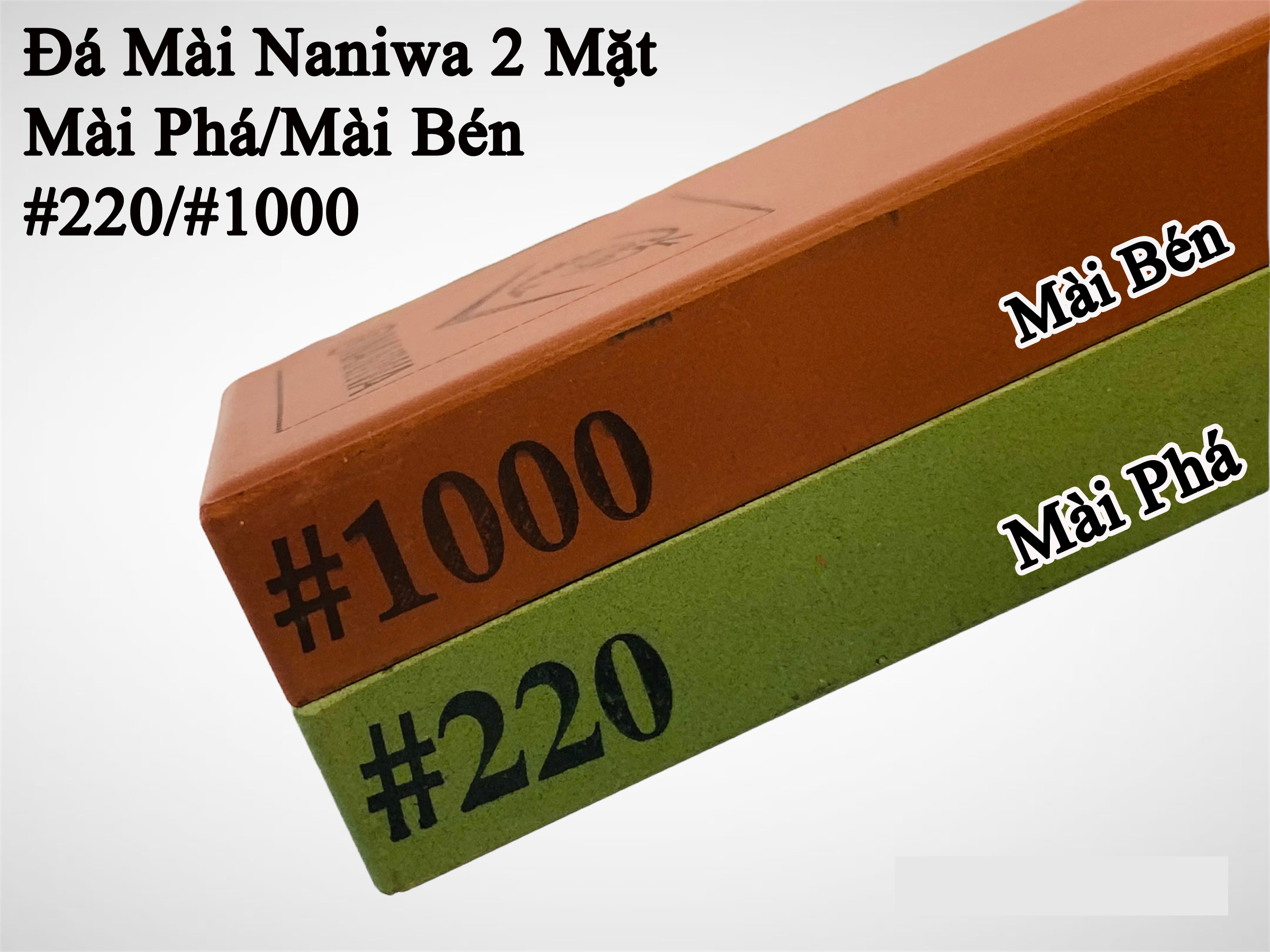 Đá Mài Nhật Bản Naniwa 2Mặt: Mài Phá/Bén #220/#1000, MS-502/510 (170X55X30)- TsubameSanjo Japan Shop