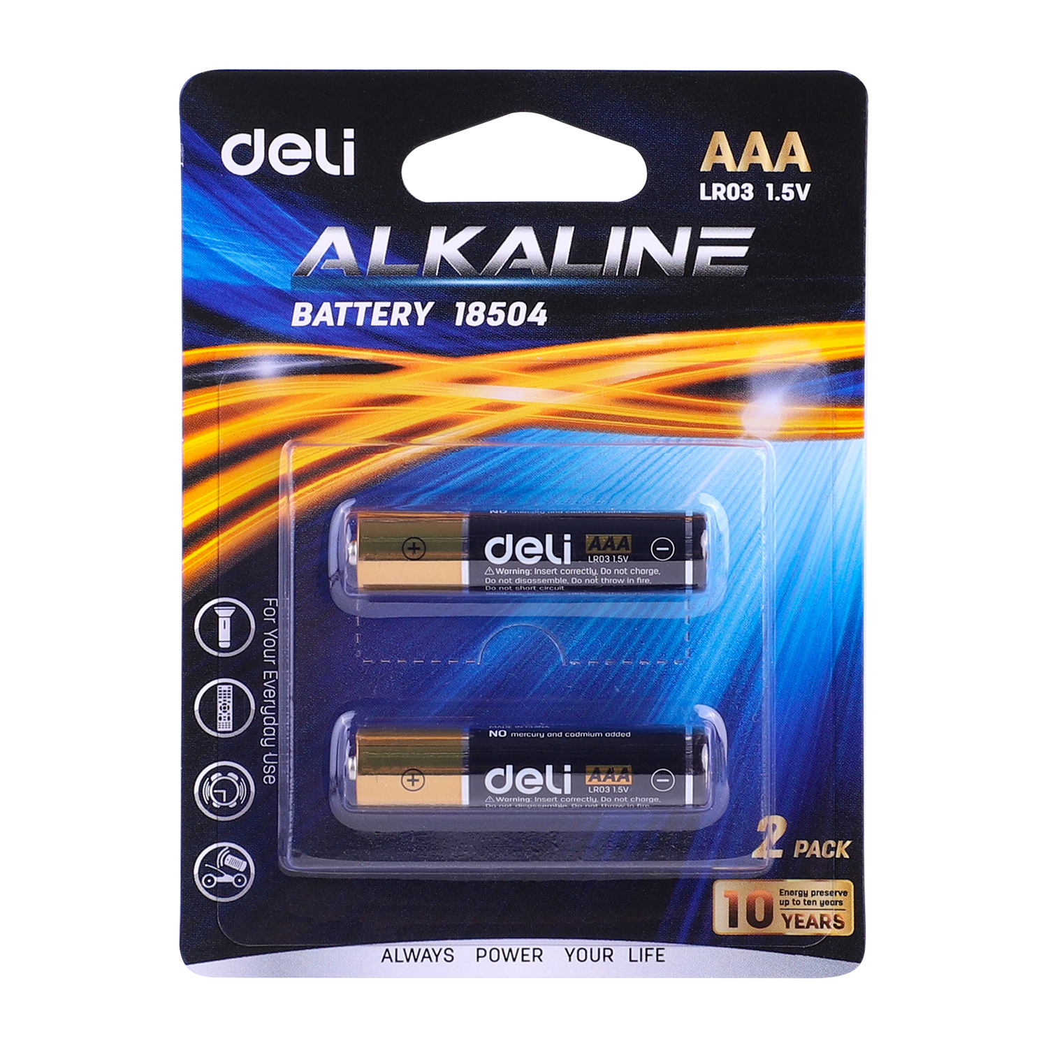 Pin kiềm Akaline AAA Deli - Vỉ 2 viên/ 4 viên - 18504/18505