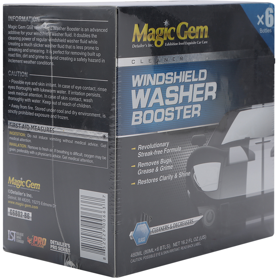 Nước Rửa Kính Đậm Đặc Windshield Washer Booster Magic Gem G6802-B6 (6 chai x 80ml)