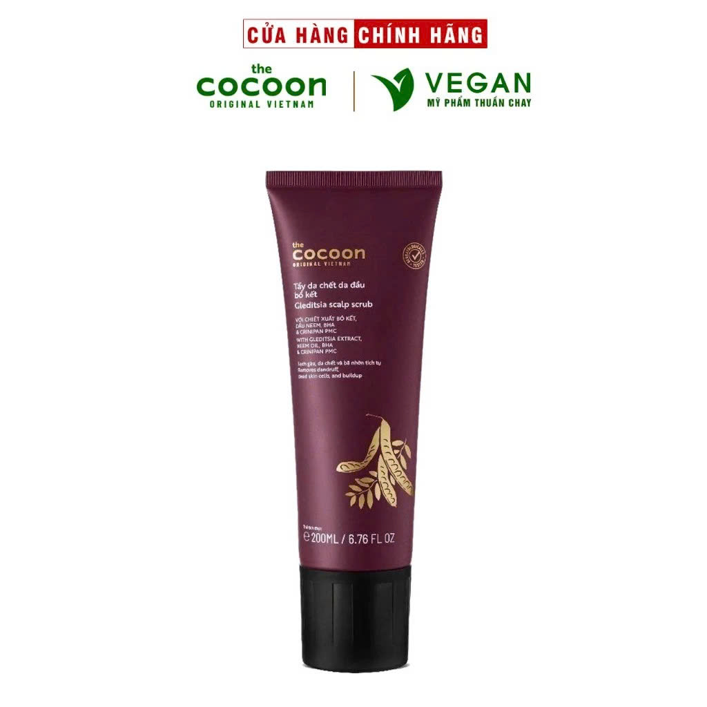 Dầu gội tẩy da chết da dầu từ bồ kết COCOON 200ml VEGAN - thuần chay