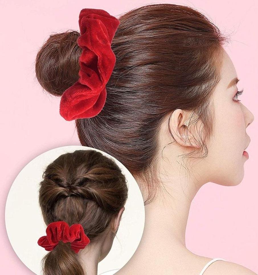 50 Cái Lông Nhung Scrunchies Thun Tóc Mềm Bobble Dây Buộc Tóc