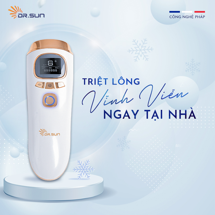 Máy triệt lông &amp; trẻ hoá da DrSun PRO+ Công nghệ ICE COOL