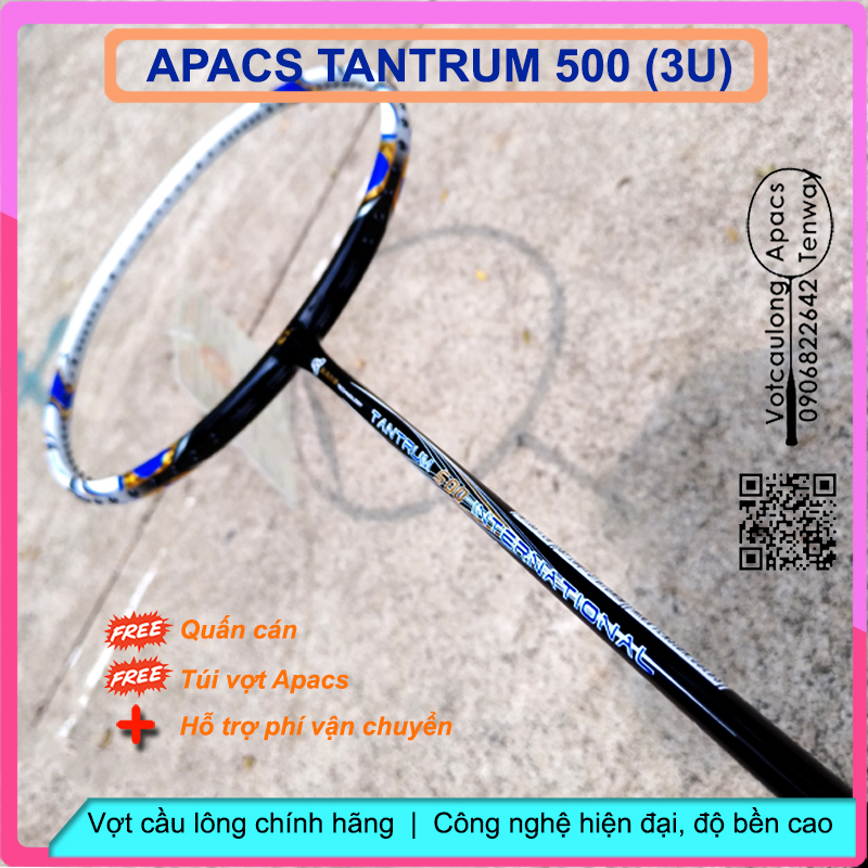 [Vợt cầu lông Apacs Tantrum 500 - 3U] Vợt 3U nặng đầu chuyên công dành cho tuyển thủ