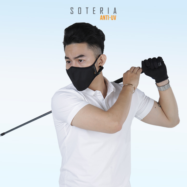 Khẩu trang chống nắng Anti UV Soteria đạt chuẩn UPF 50+, chống khuẩn chống bụi siêu mịn 0.1 micro - Size S,M,L