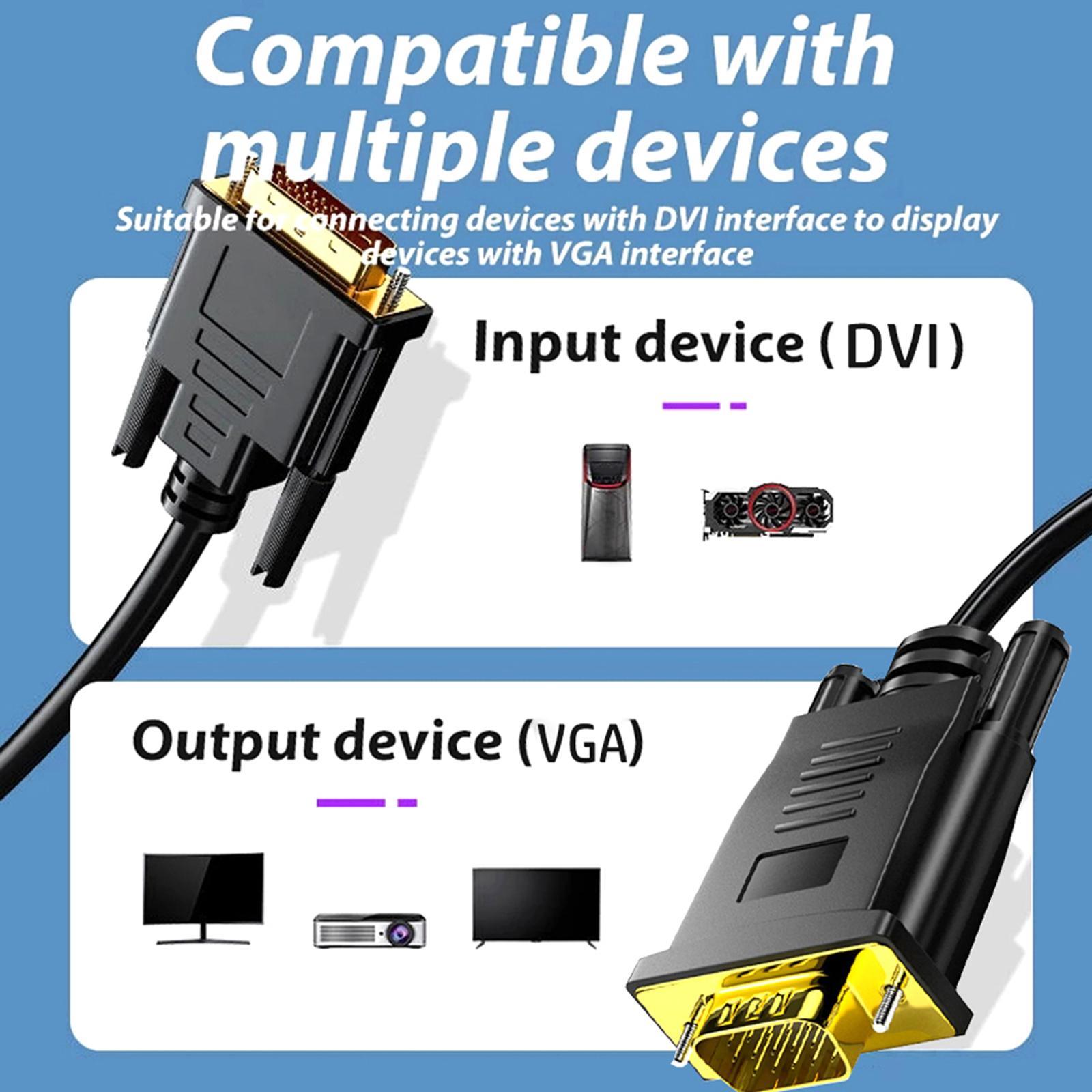 -D 24+1 to VGA Cable Male to Male Adapter Cable Gold Plated for Monitor