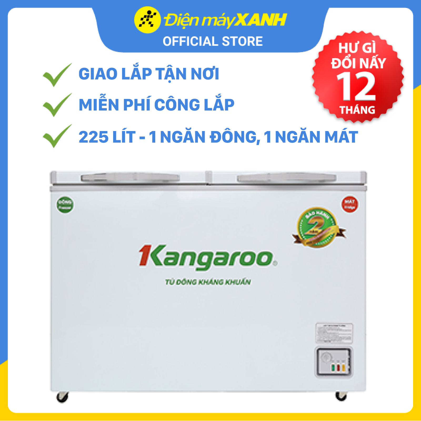 Tủ đông kháng khuẩn Kangaroo KG400NC2 - Hàng chính hãng