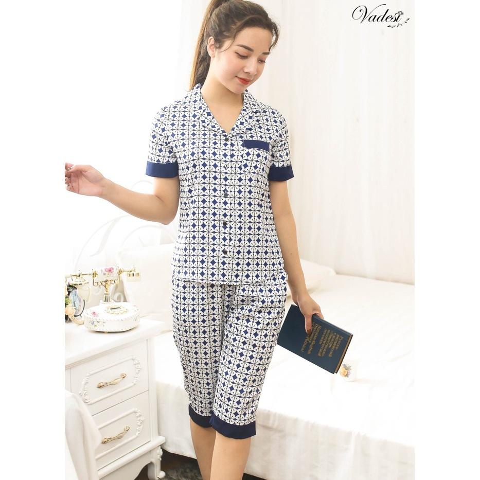 Đồ Bộ Pijama Lửng Nữ Lụa Cao Cấp Mặc Nhà Đẹp Mùa Hè Thoáng Mát Mềm Mịn Thấm Hút