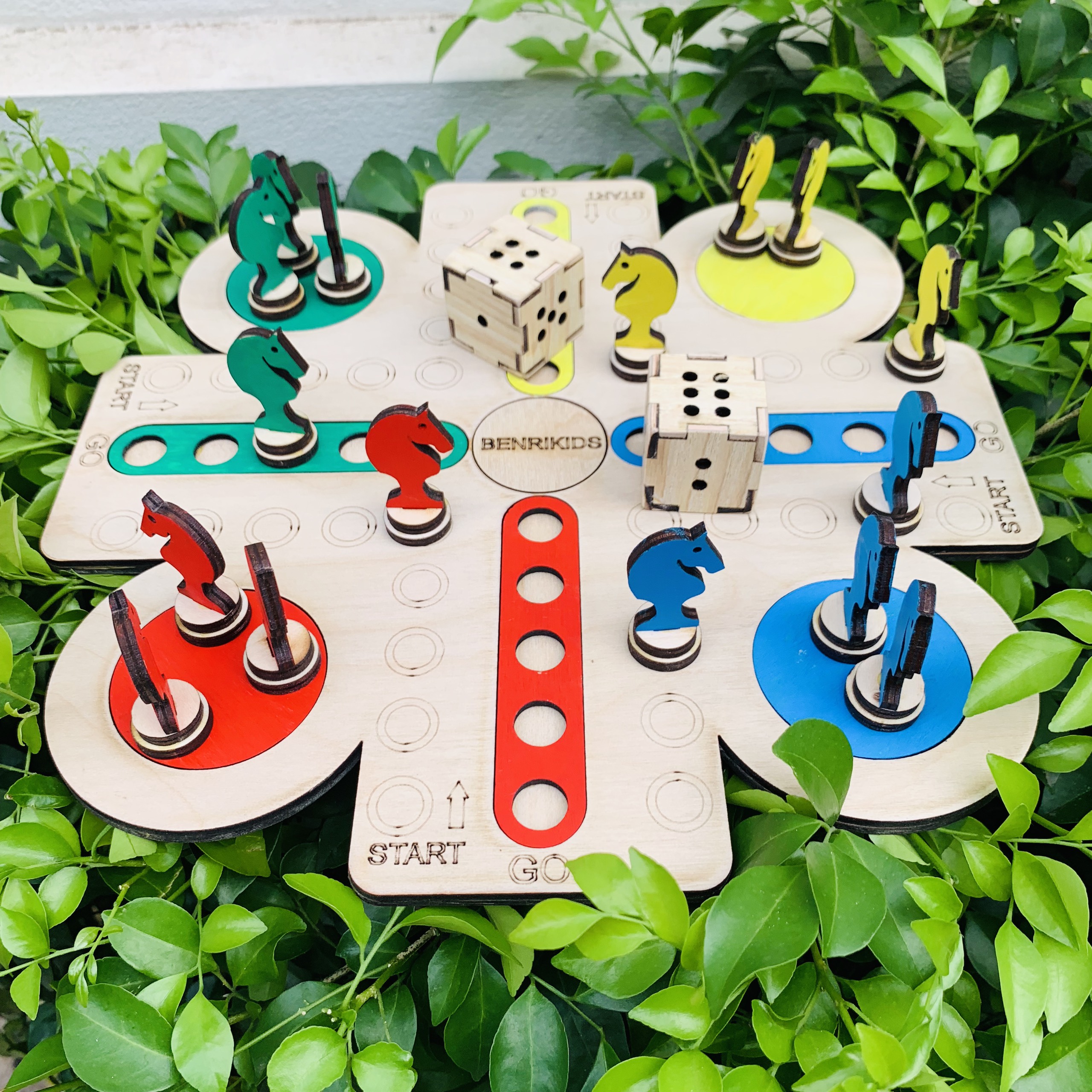 Bàn Chơi Cờ Cá Ngựa Bằng Gỗ,Cờ Đua Ngựa Horse Race Premium Parcheesi Handmade