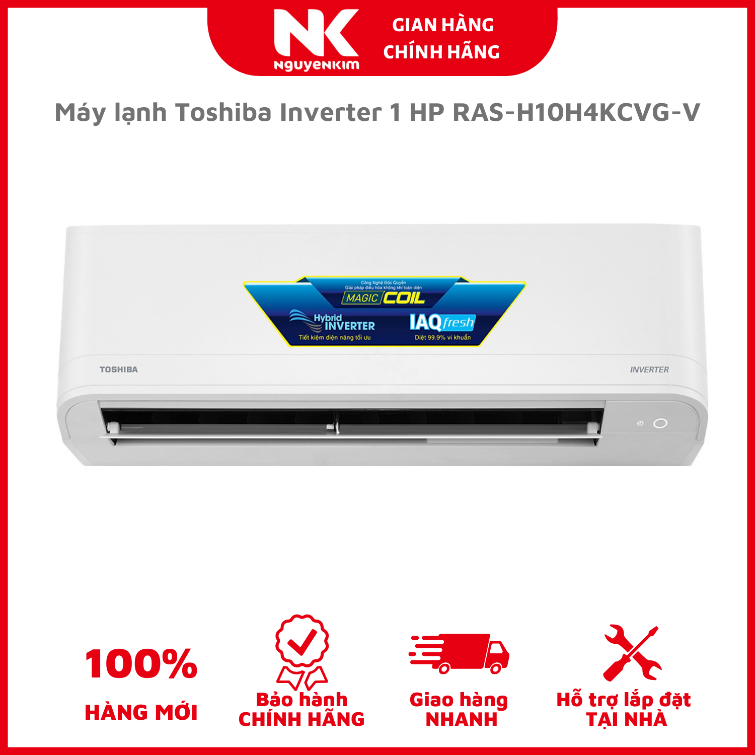 Máy lạnh Toshiba Inverter 1 HP RAS-H10H4KCVG-V - Hàng Chính Hãng [Giao hàng toàn quốc]