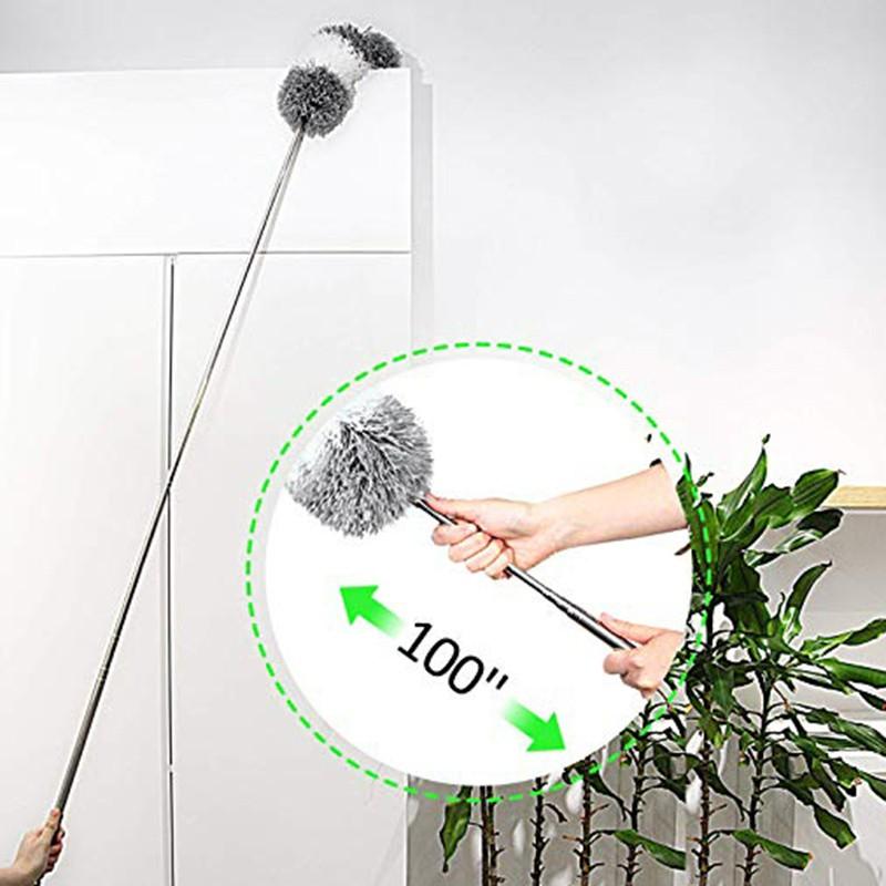 LOẠI 252CM Chổi phất trần lau bụi đa năng có cán điều chỉnh độ dài Chổi quét bụi đa năng cán rút xoay 360 độ