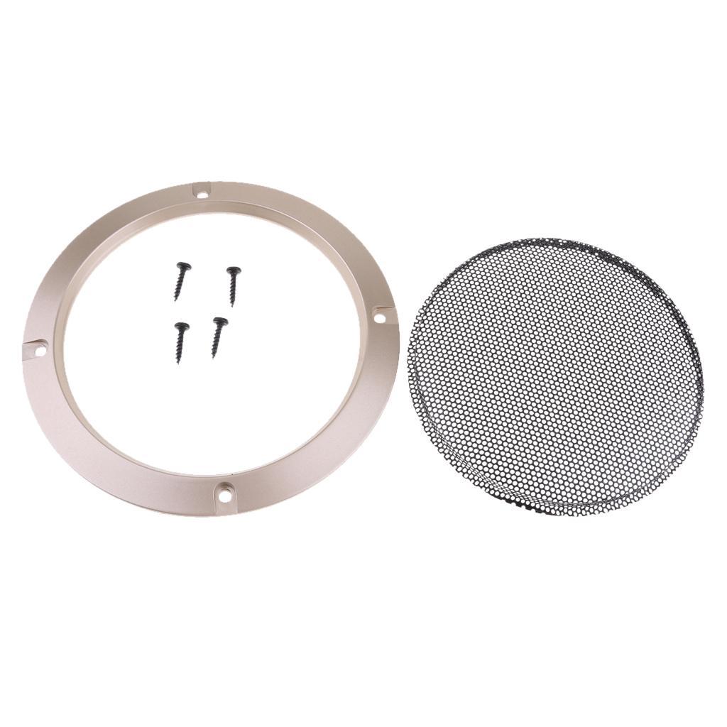 2X 5inch Speaker Grills Cover Case with Screws Gold