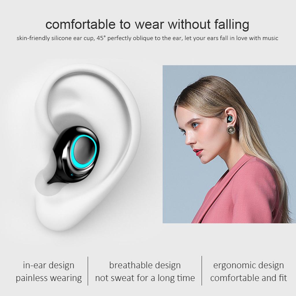 Bluetooth 5.0 Wireless In-ear Digital Display Waterproof Headphones