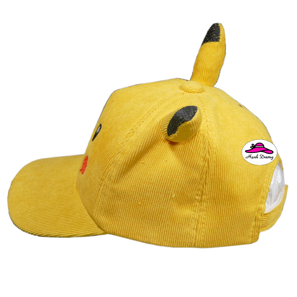 Nón kết Pikachu cho bé trai từ 3 đến 7 tuổi chất liệu vải nhung mềm mại, kiểu dáng dễ thương bắt mắt - Hạnh Dương