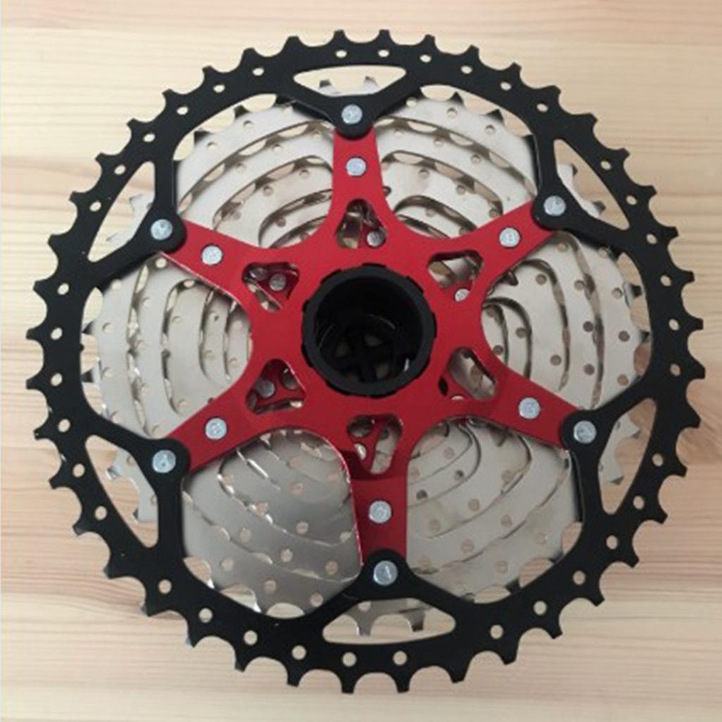 Speed Freewheel 9 / 10 Speed 11-42T, Speed Cassette Gear, Sprocket Bike Cassette Flywheel for Mountain Bike, Road Bicycle