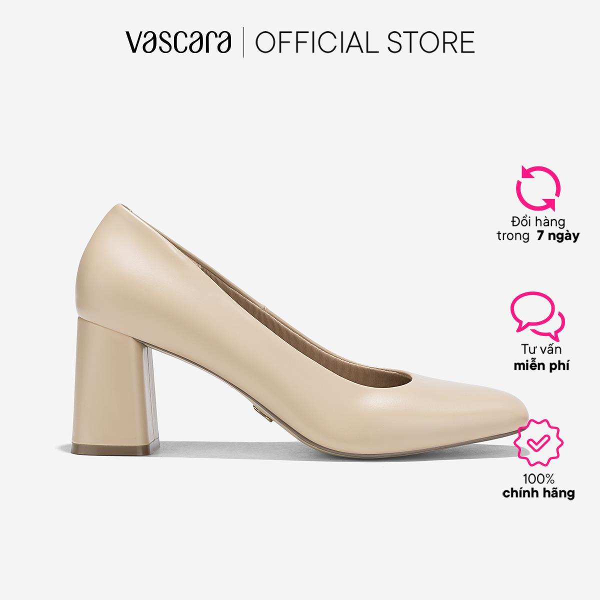Vascara Giày Bít Mũi Vuông Gót Trụ - BMN 0673